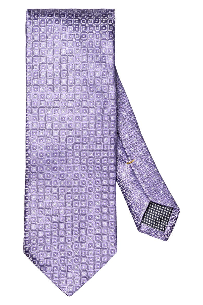 Geometric Silk Jacquard Tie, Main, color, MEDIUM PURPLE