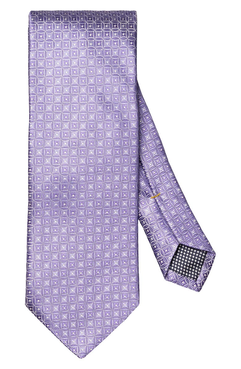 Eton Geometric Silk Jacquard Tie, Main, color, Medium Purple