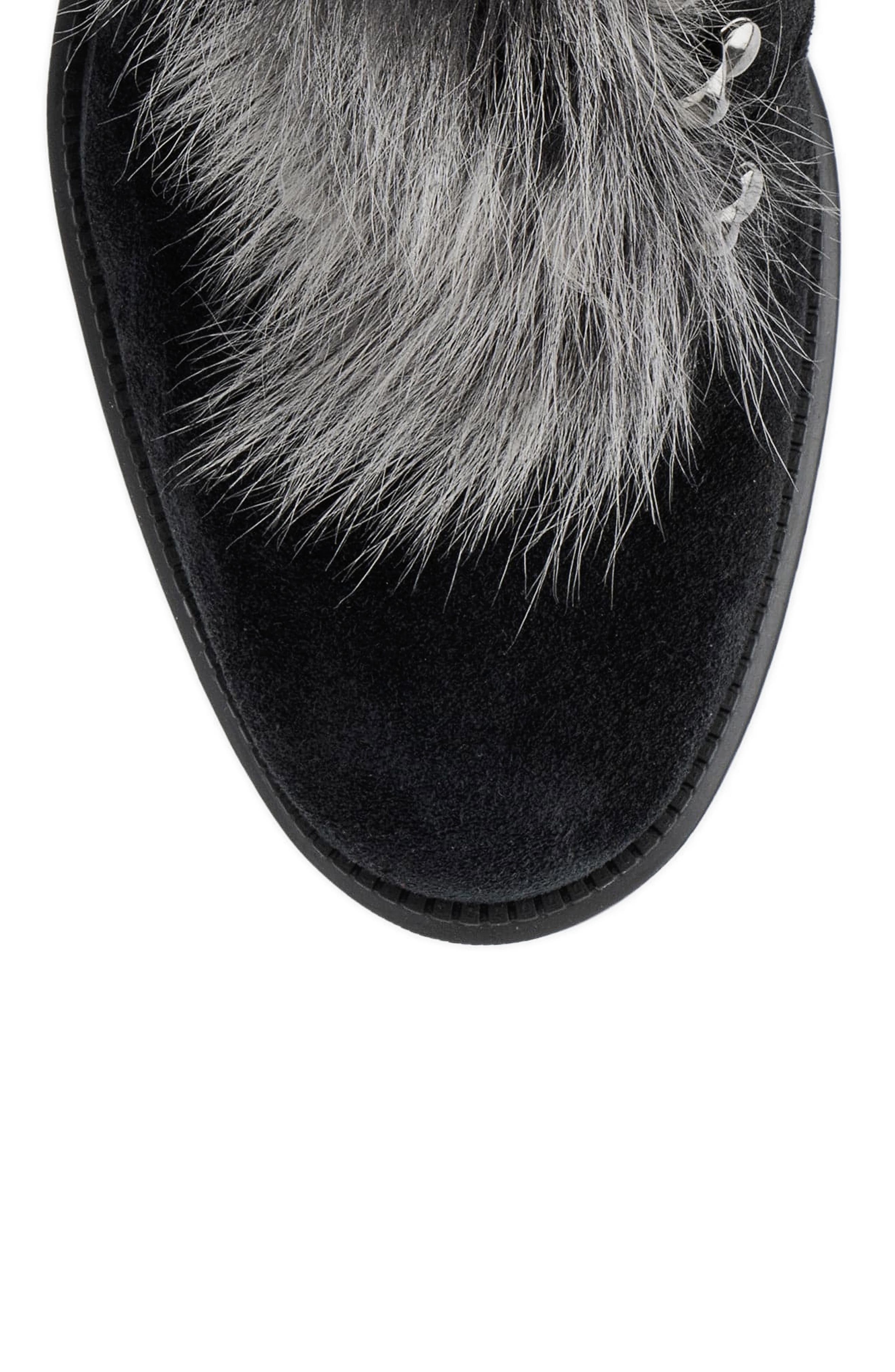 Aquatalia Irvina Weatherproof Hiker Boot with Genuine Shearling Trim, Alternate, color, Black