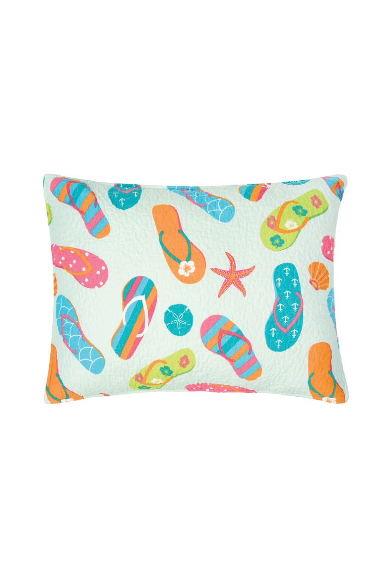 Flip Flop Life 100% Cotton Quilt Set  - Reversible and Machine Washable, Alternate, color, Blue