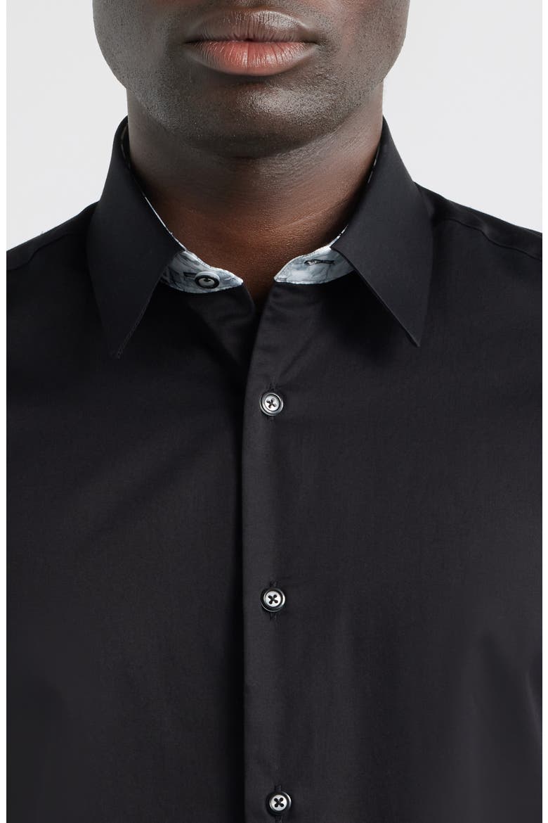 Sinai Collection Luxe Cotton Dress Shirt, Alternate, color, BLACK