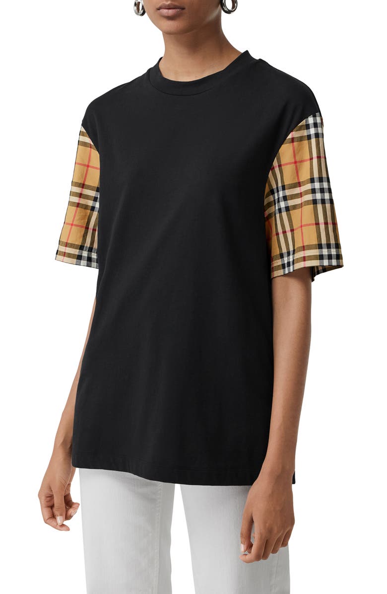 Burberry Serra Vintage Check Sleeve Tee, Main, color, 