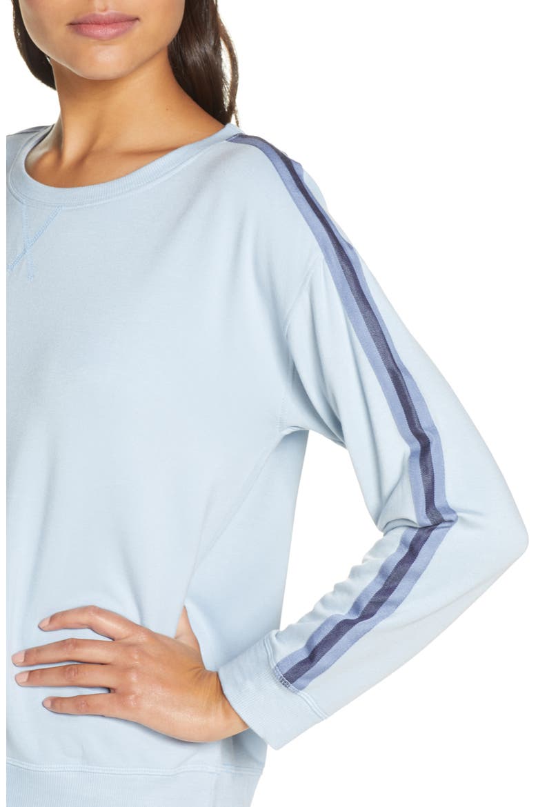 Stripe Sleeve Sweatshirt, Alternate, color, CELESTIAL BLUE