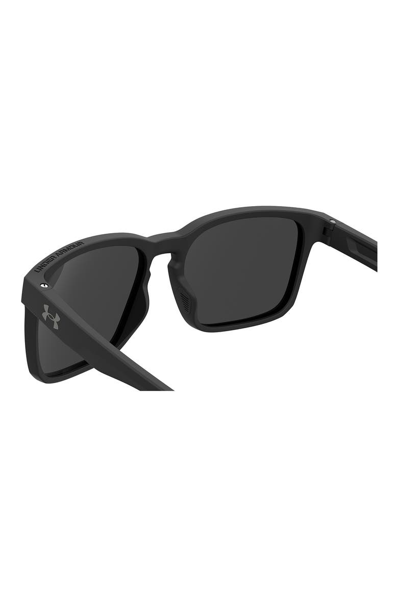 57mm Rectangular Sunglasses, Alternate, color, MATTE BLACK/ GREY