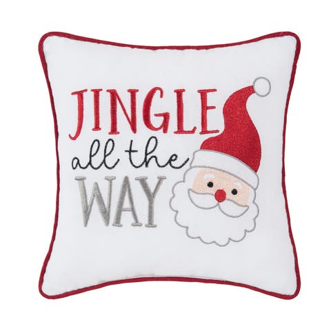 Jingle All The Way Small Christmas Accent Pillow, 10" x 10"