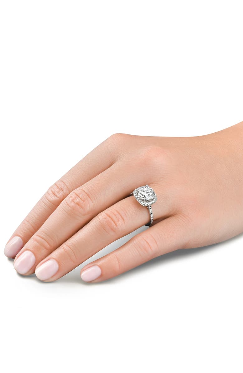 Bliss Diamond Certified 3 1/2Ct Cushion Halo Diamond Engagement Ring 14k Gold or Pt Lab Grown, Alternate, color,