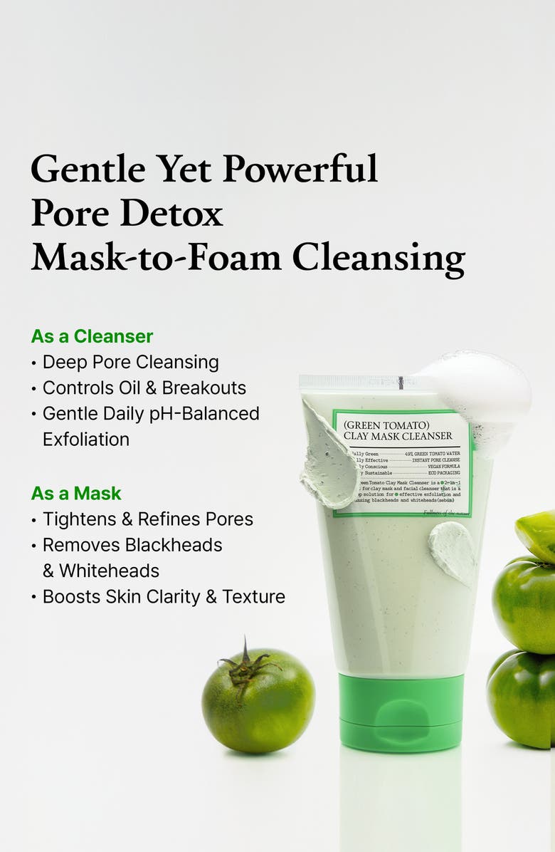 Fully Green Tomato Clay Mask Cleanser, Alternate, color, 