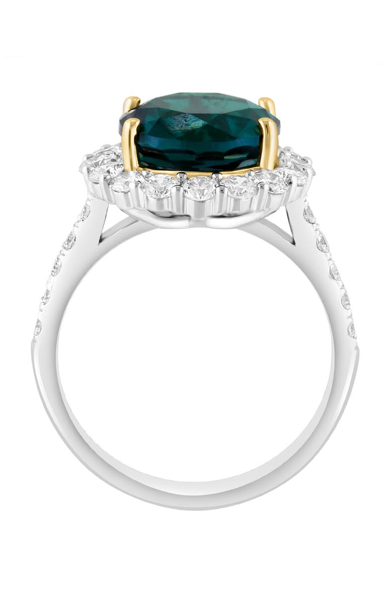 14K White & Yellow Gold Lab Grown Diamond & Lab Grown Emerald Statement Ring, Alternate, color, Hematite and FW Blush Pearl
