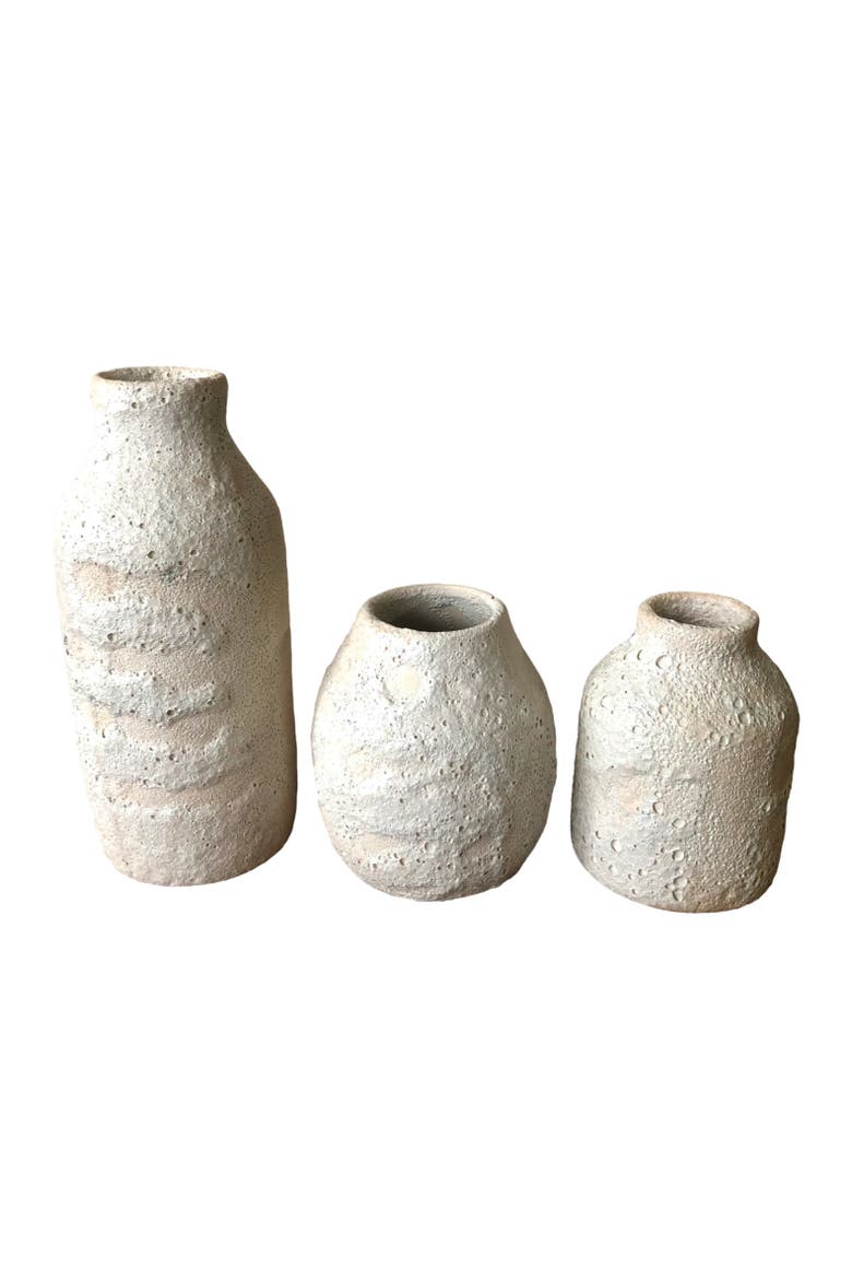 Round Crater Vase, Alternate, color, White