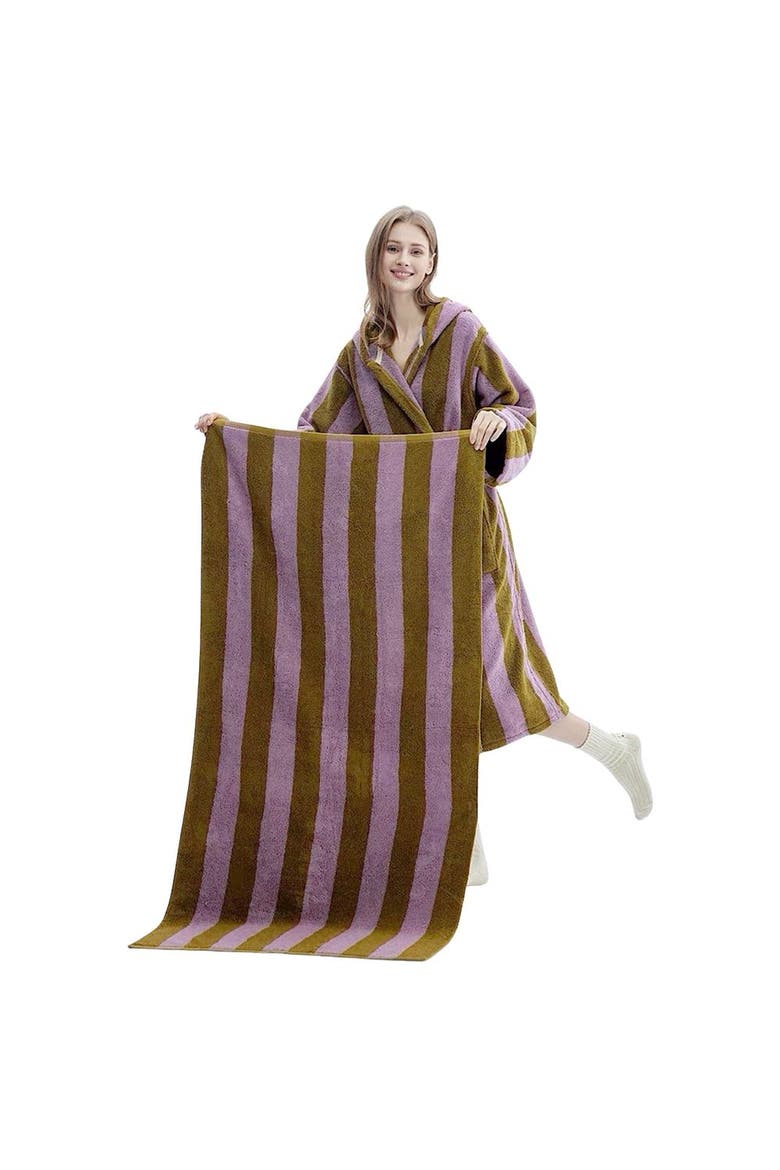 Ultra Soft Absorbent Terra Stripe Bath Towel, Main, color, Lavender