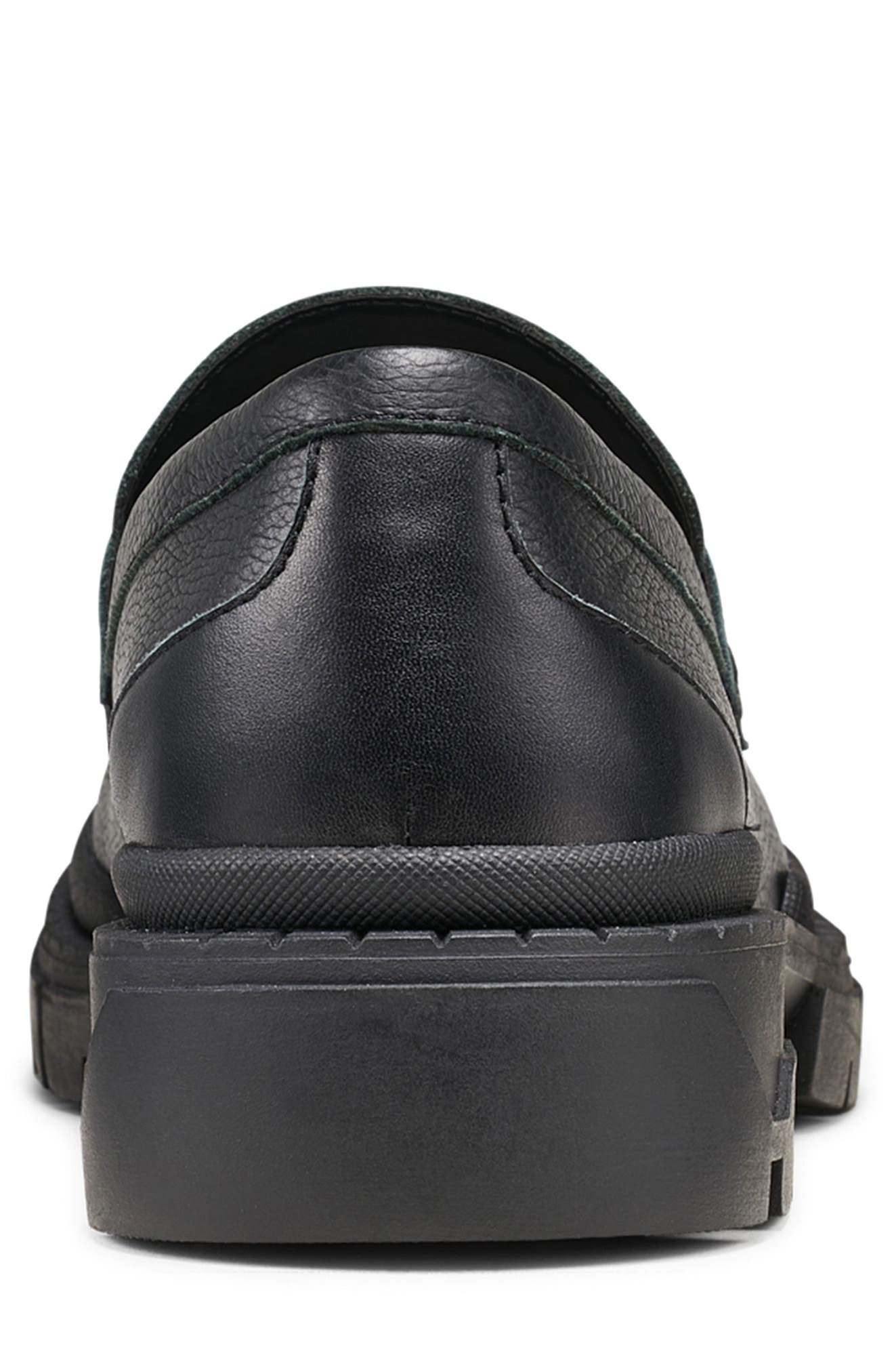 KARL LAGERFELD PARIS Leather Lug Sole Penny Loafer, Alternate, color, Black