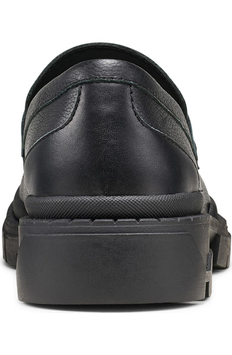 KARL LAGERFELD PARIS Leather Lug Sole Penny Loafer, Alternate, color, Black