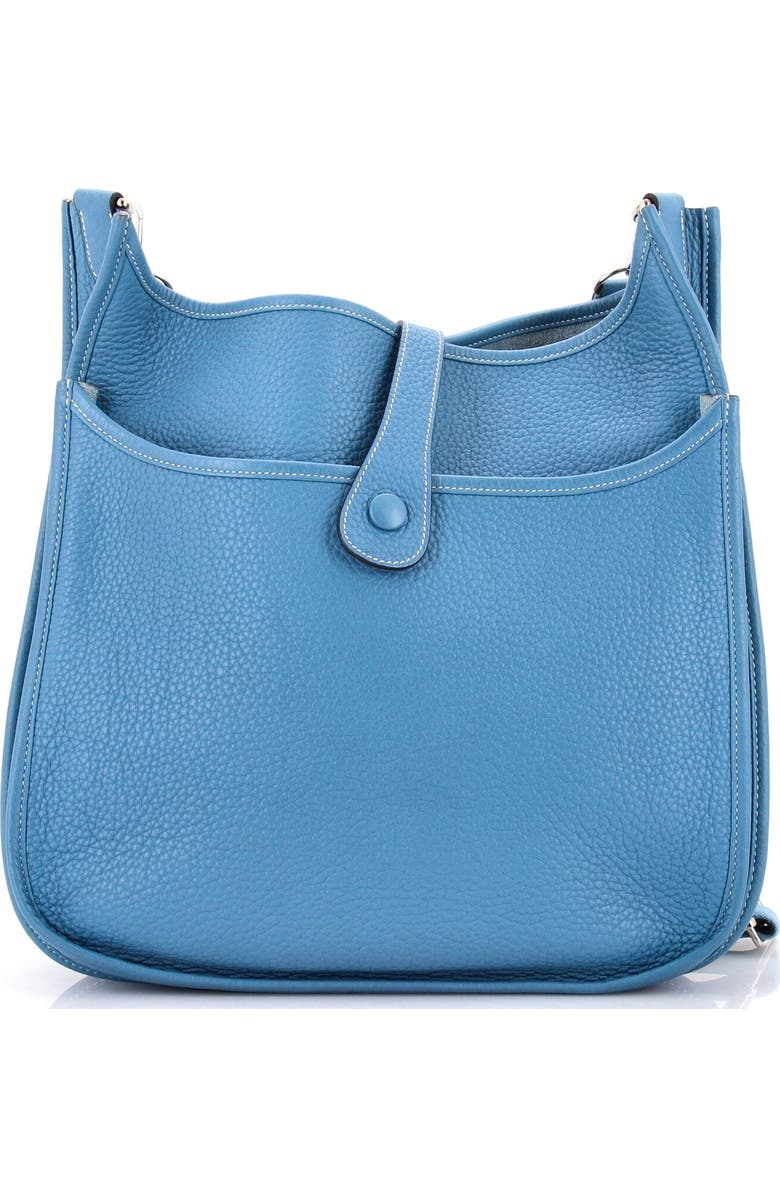 Pre-Owned Hermes Evelyne Bag Gen III Clemence GM, Alternate, color, Bleu Jean