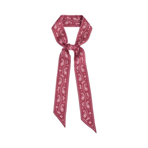 "Paisley" Silk Twill Skinny Scarf