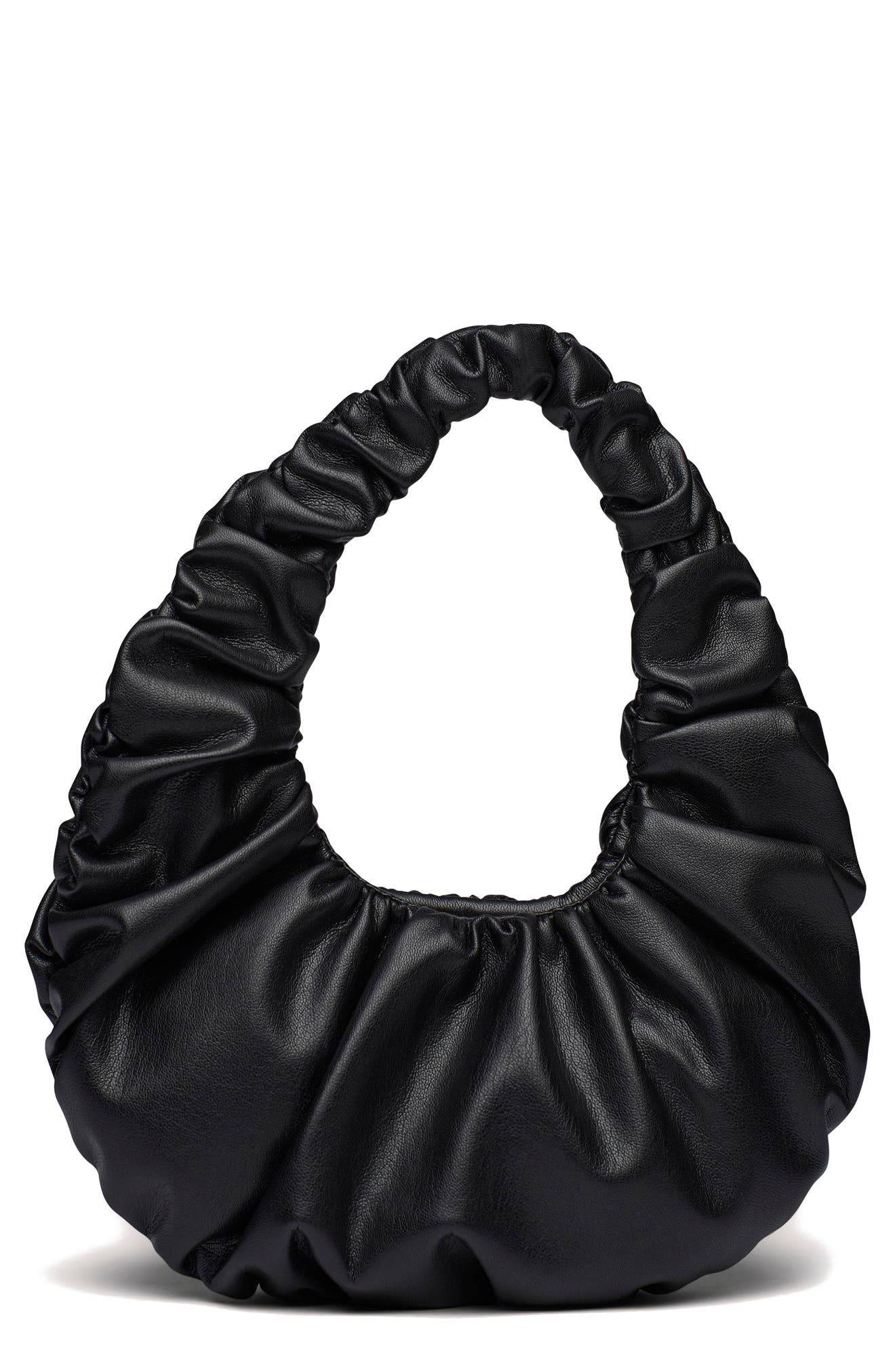 Anya Vegan Leather Mini Baguette Bag, Main, color, BLACK
