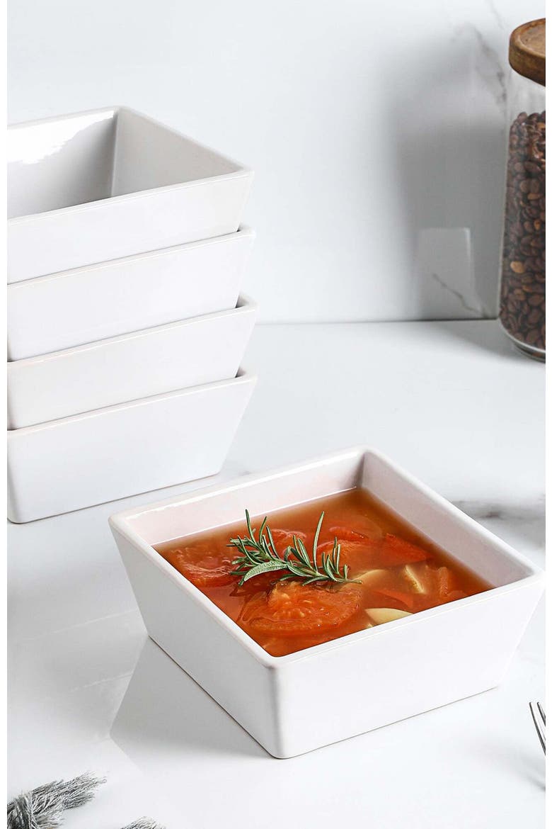 Grace Stoneware 4-Piece Bowl Set, Alternate, color, White