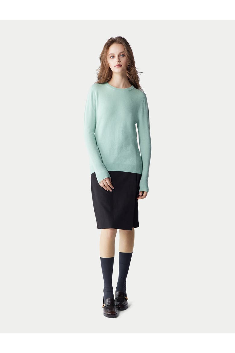 Essential Cashmere Crewneck Sweater, Alternate, color, celadon
