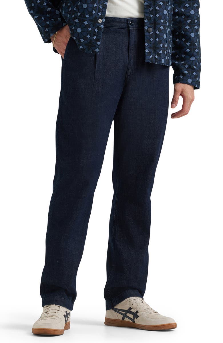 Lee Relaxed Pleated Straight Leg Jeans, Main, color, Rinse