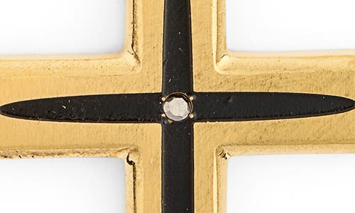 American Exchange Cross Pendant Necklace In Gold/black