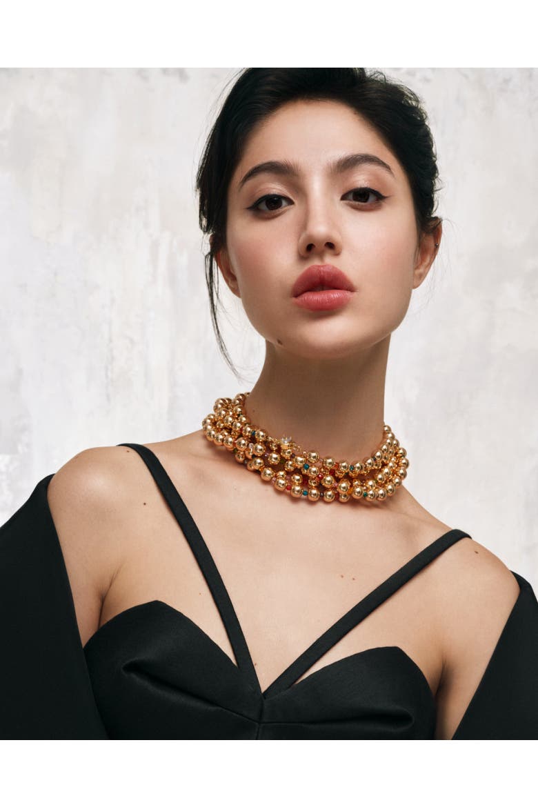 Ilka Necklace Stack, Alternate, color, Gold Gumdrops