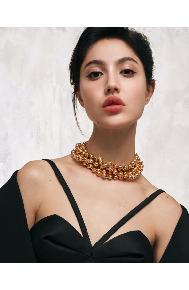 Saulė Label Ilka Necklace Stack, Alternate, color, Gold Gumdrops