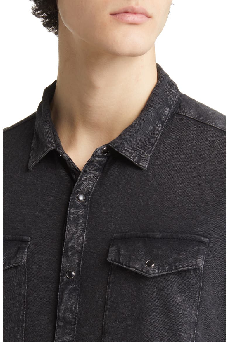 Arvon Cotton Snap-Up Western Shirt, Alternate, color, MINERAL BLK