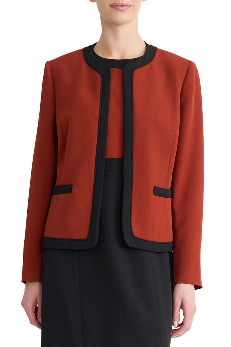 Open Tipped Jacket, Main, color, SEPIA SPICE/ BLACK