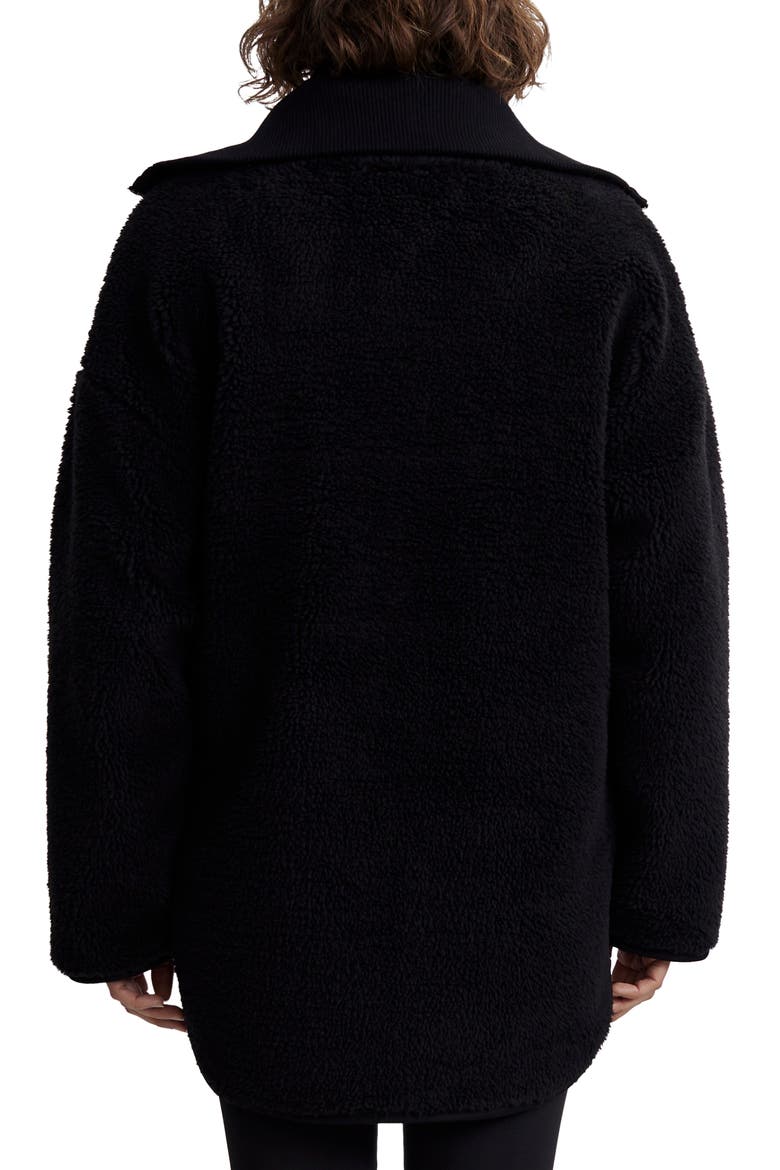 Myla High Pile Fleece Jacket, Alternate, color, BLACK