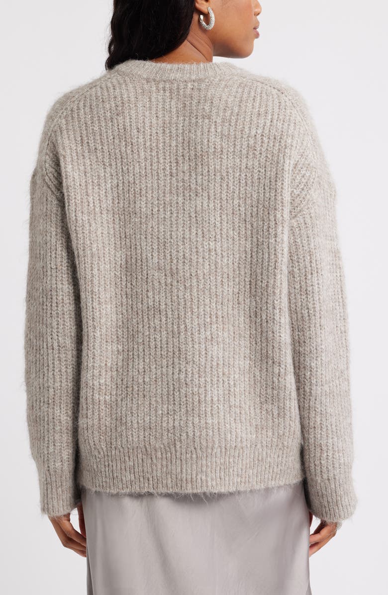 Open Edit Oversize Fuzzy Sweater, Alternate, color, Grey Satellite