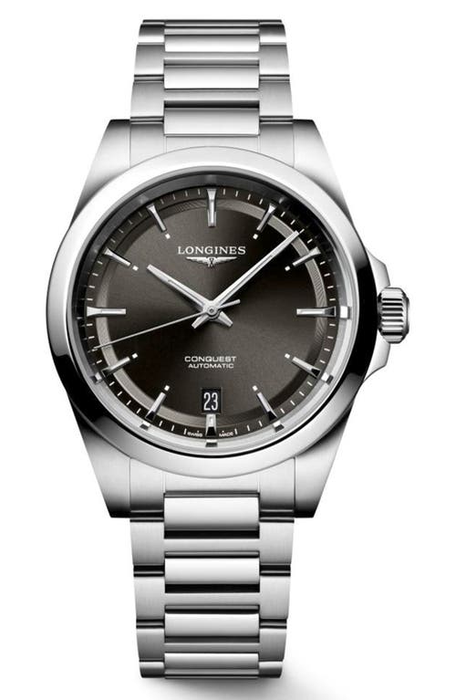 Longines Conquest Black Dial Automatic Bracelet Watch, 38mm In Black