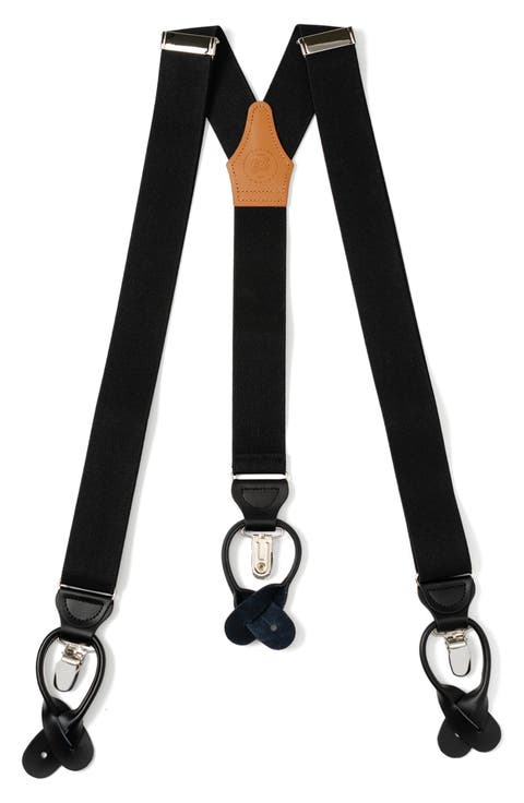 Black Clip/Button Suspenders
