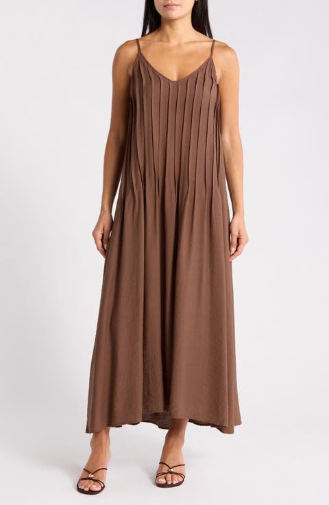 Pleated Maxi Sundress