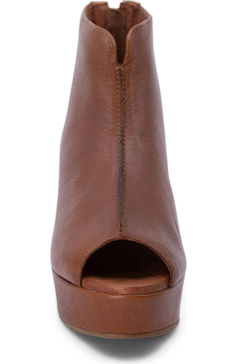 Chocolat Blu Gion Peep Toe Platform Bootie, Alternate, color, Brown Leather