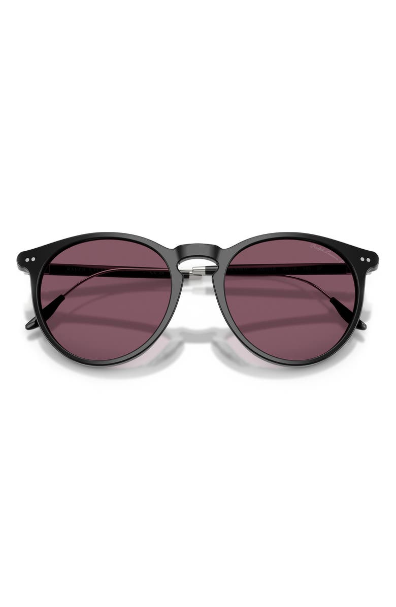 Ralph Lauren 53mm Polarized Phantos Sunglasses, Alternate, color, Shiny Black / Solid Purple