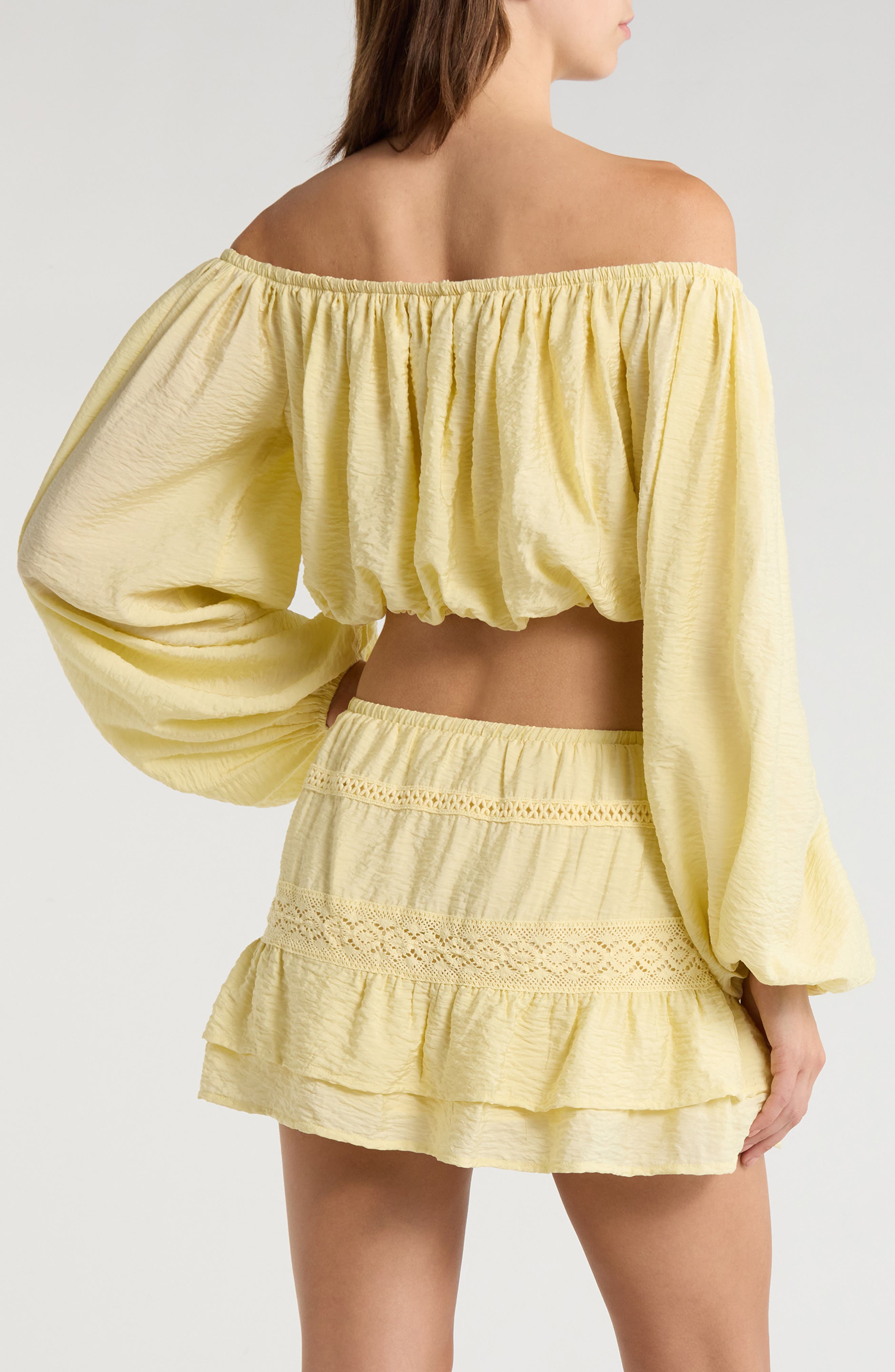 Off the Shoulder Bubble Hem Top - image 4