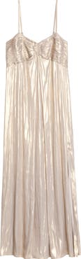 Zadig & Voltaire Rippie Pleated Metallic Satin Slipdress