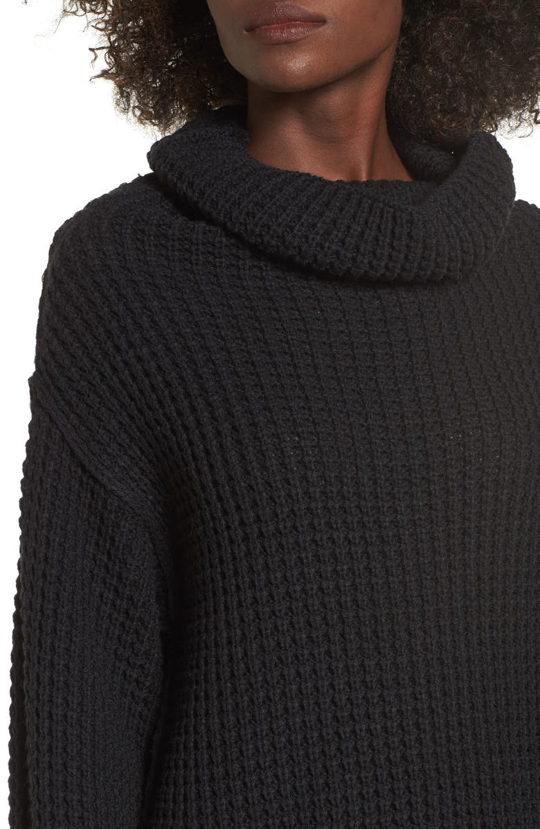 Love By Design Cowl Neck Thermal Stitch Sweater, Alternate, color,