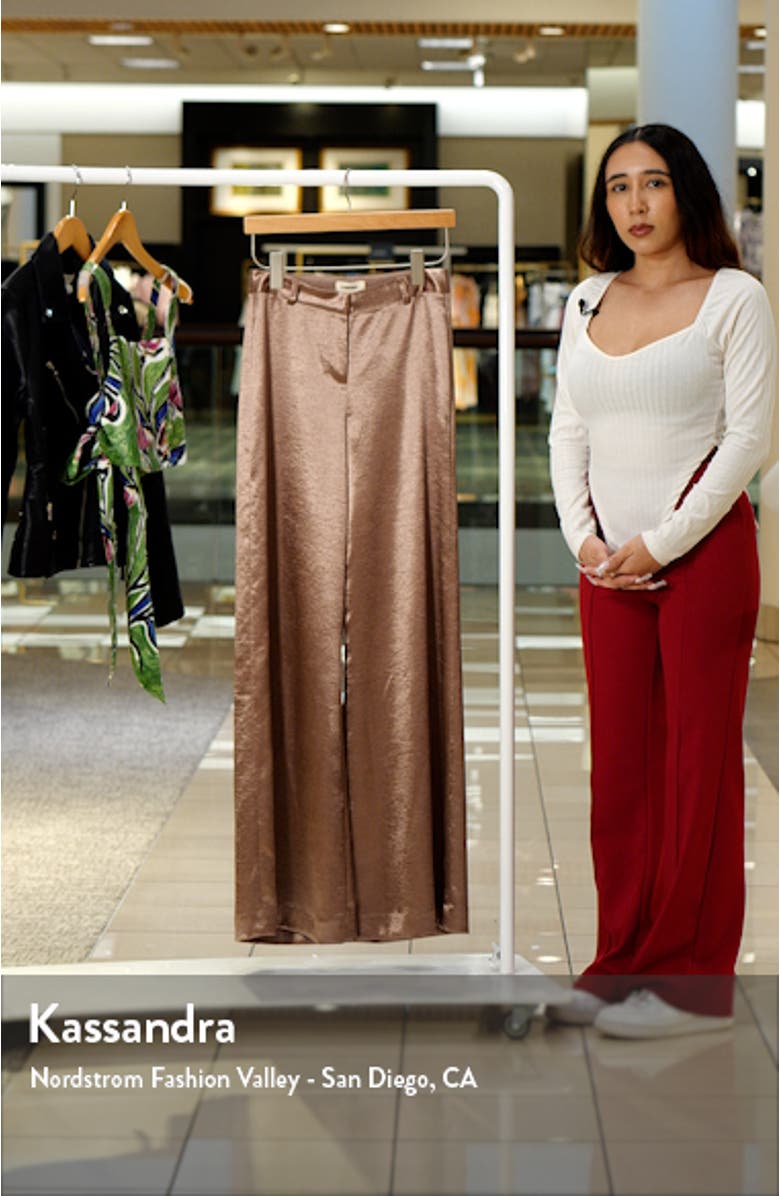 Gavin Wide Leg Satin Pants, sales video thumbnail