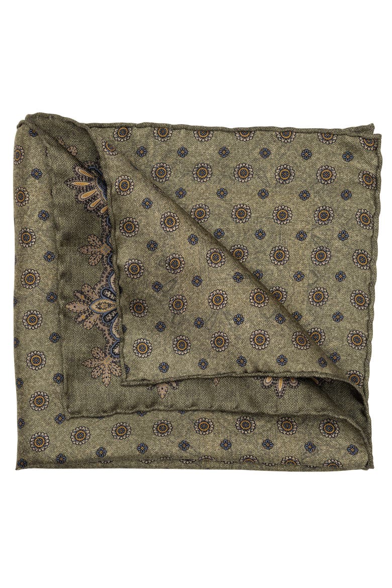 Brando - Double Sided Silk Pocket Square for Men, Alternate, color, Sage