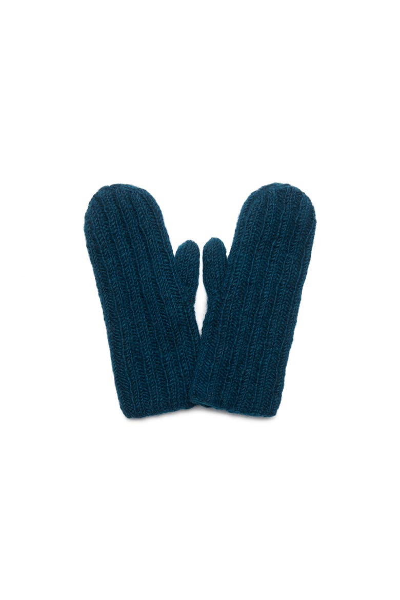 Women's Artisan Hand-Knit Denali Ribbed Mitten, Main, color, Ravine
