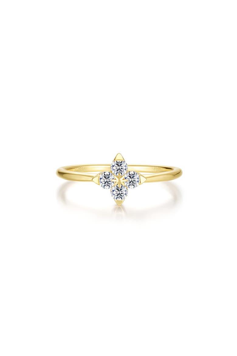 Trillium Bloom Simulated Diamond Ring, Main, color, GOLD