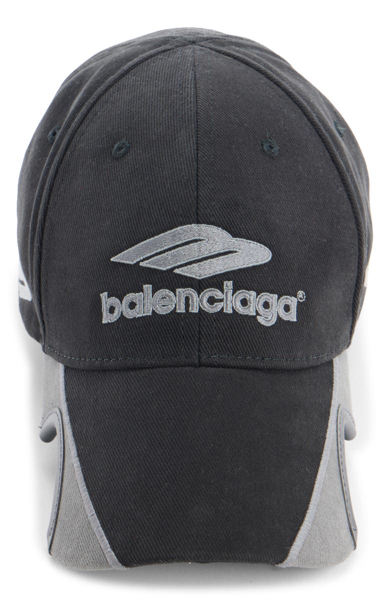 Balenciaga American Football Logo Embroidered Adjustable Baseball Cap, Alternate, color, 1000 Black