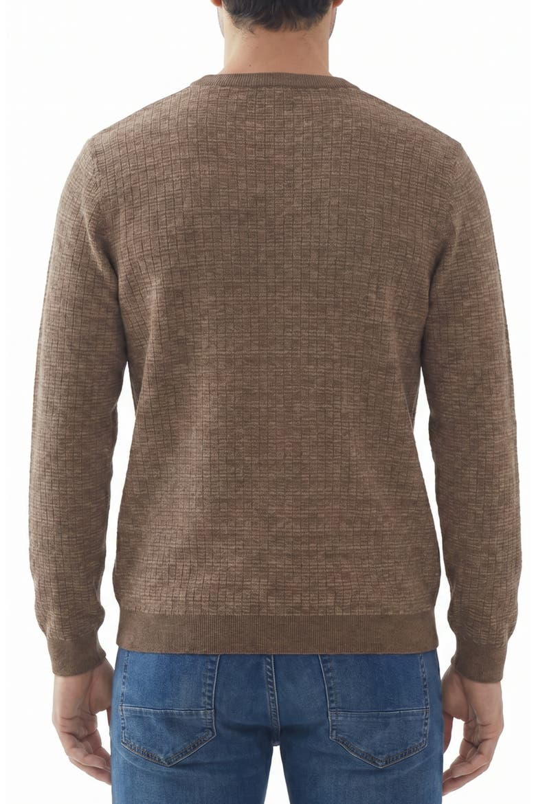Textured Crewneck Sweater, Alternate, color, 10 BROWN