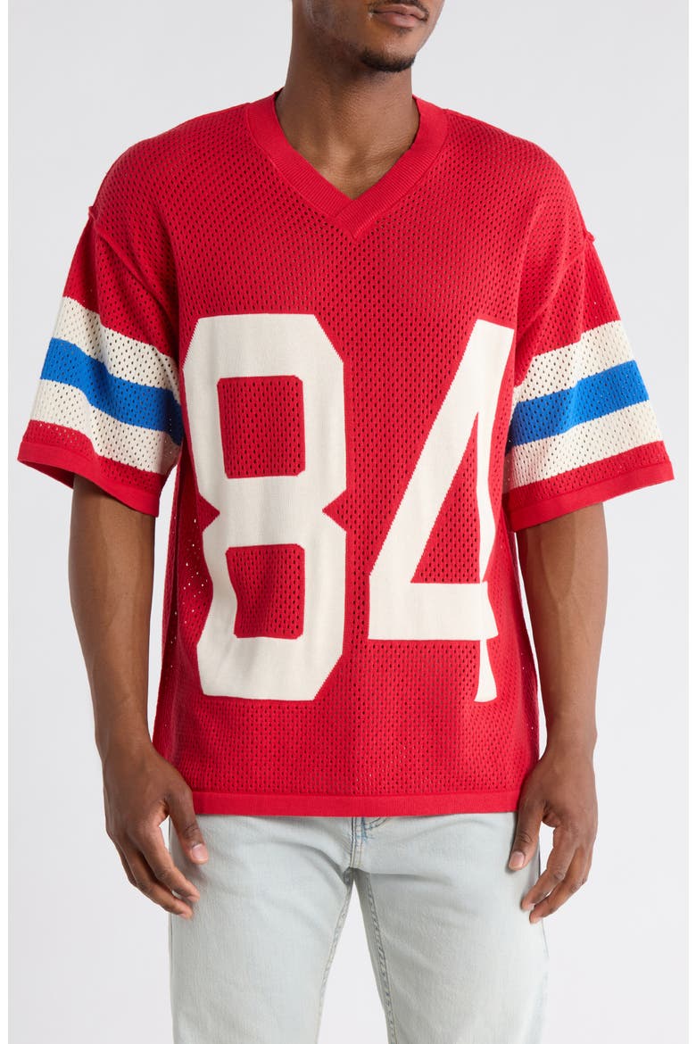 Mesh Knit Jersey, Main, color, RED