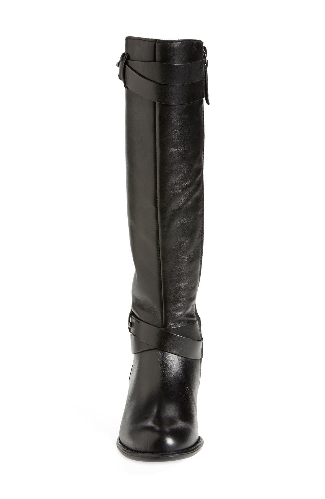 'Canary' Leather Riding Boot, Alternate, color, BLACK