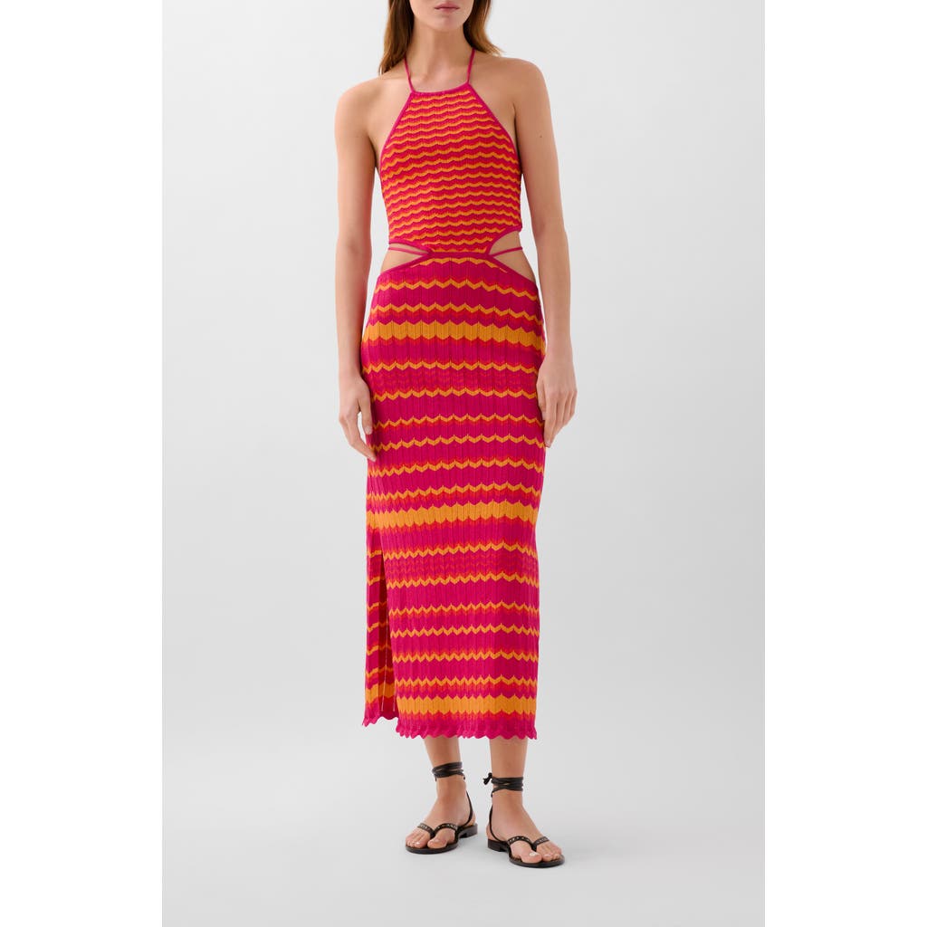 Scalpers Ziggy Knit Dress In Orange