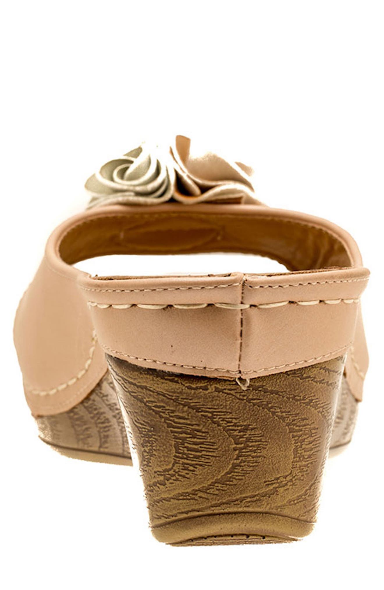 GOOD CHOICE NEW YORK Sydney Floral Platform Wedge Sandal, Alternate, color, Blush