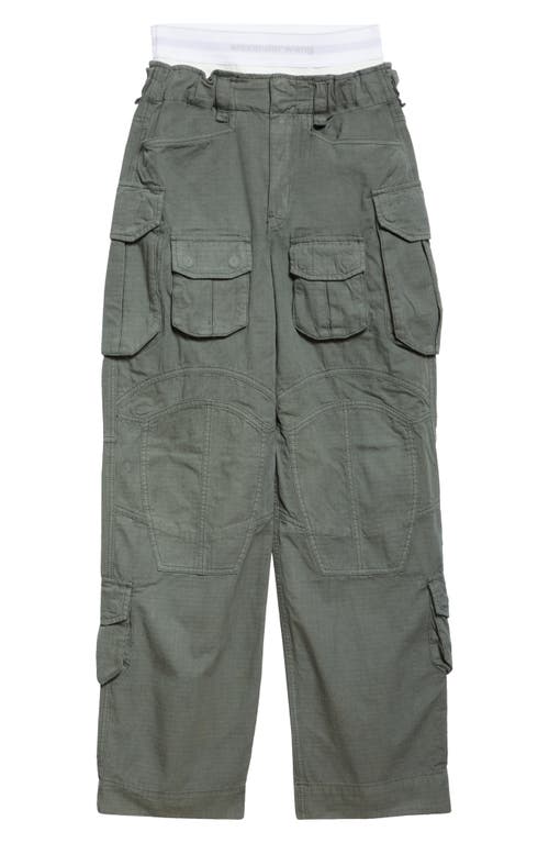Alexander Wang Olive Green Multi-pocket Casual Pants In 319 Balsam Green