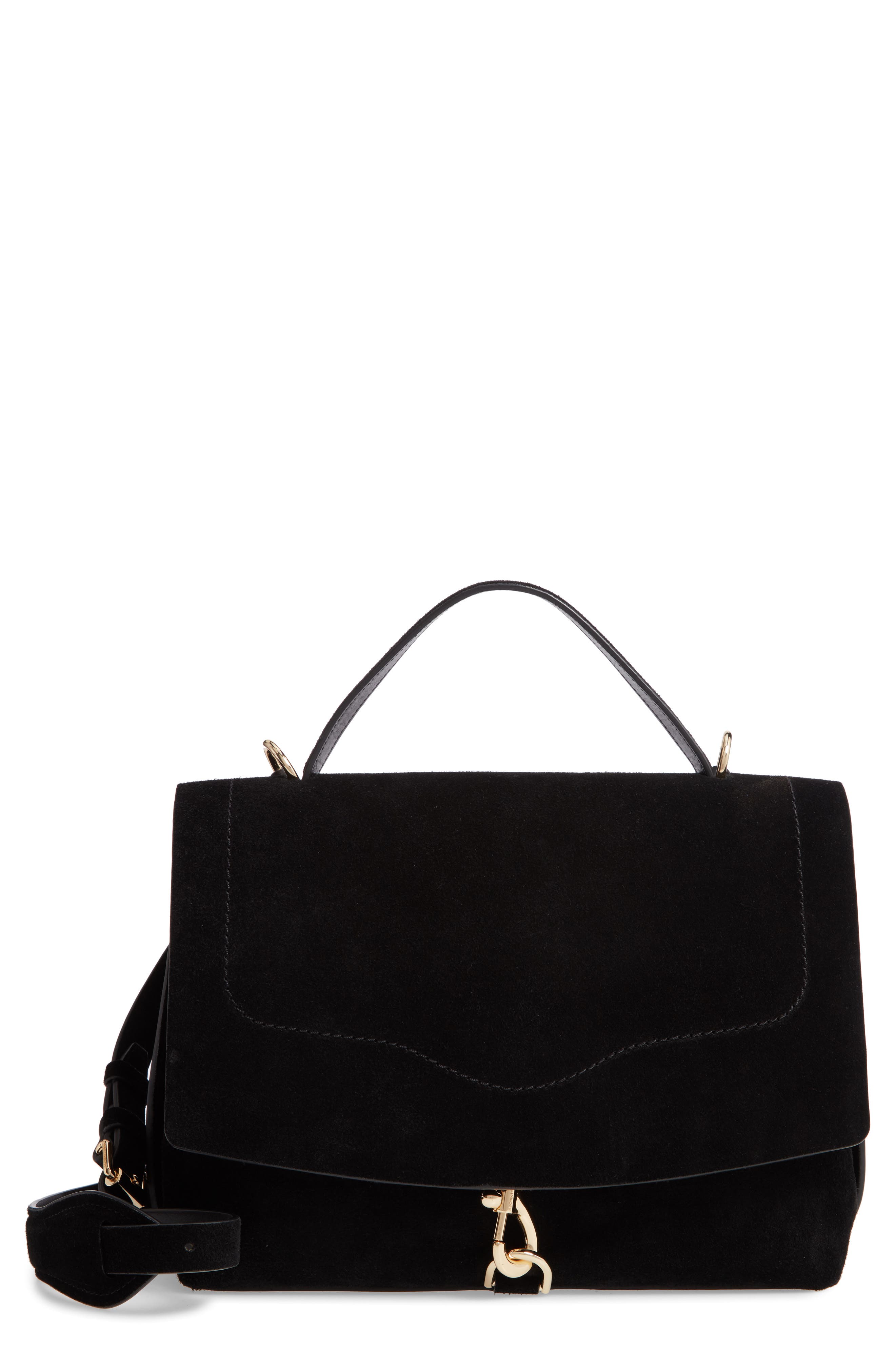Rebecca Minkoff Stella Suede Satchel, Main, color, 