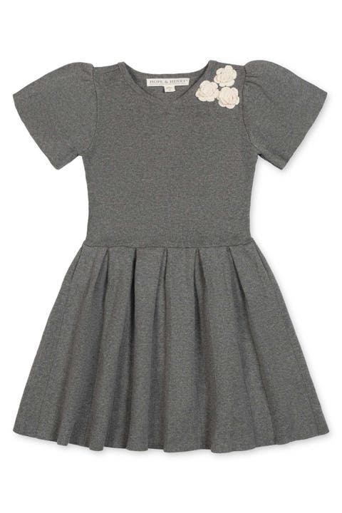 Kids' Organic Pleated Sweater Dress